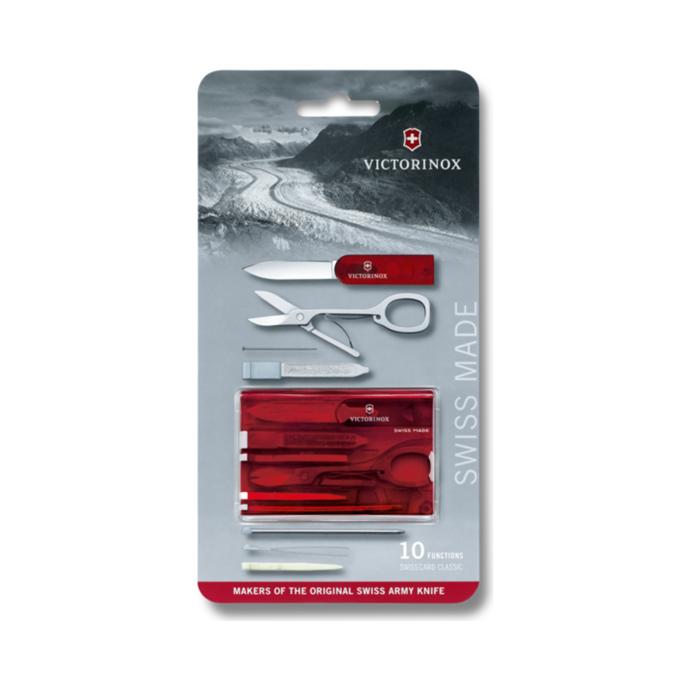 Swiss Card Classic, red transparent, Blister