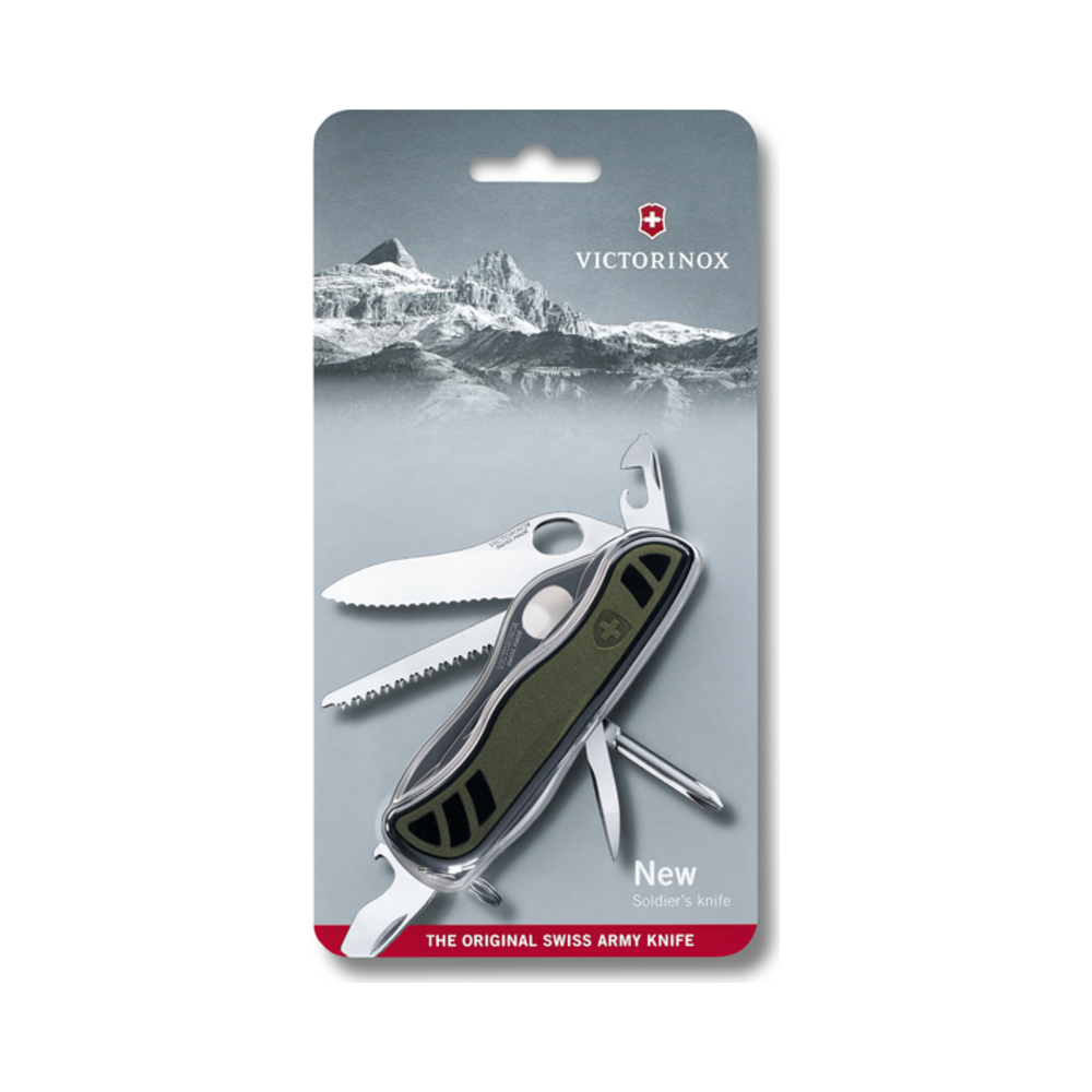 Swiss Soldier's knife 08, 111 mm, green/black, Blister