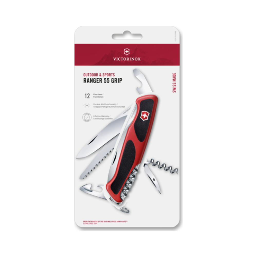 Ranger 55 Grip, 130 mm, red/black, Blister