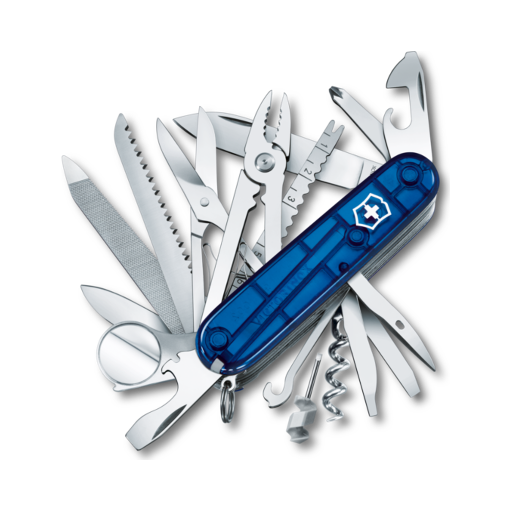 Swiss Champ, 91 mm, blue transparent