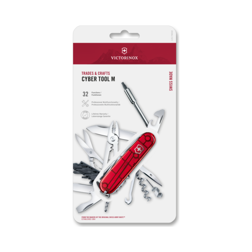 CYBER TOOL 34, red translucent, blistered