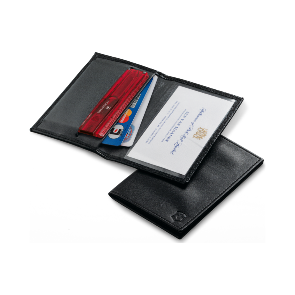 [VIC-4.0873.L] Pouch leather, black, with business and credit card pocket