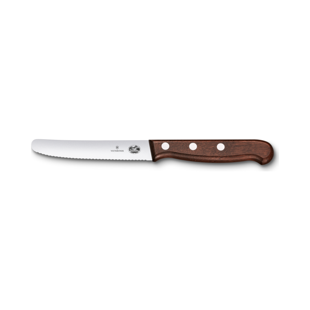 Wood, tomato and table knife, 11cm, wavy, modified maple,gift box