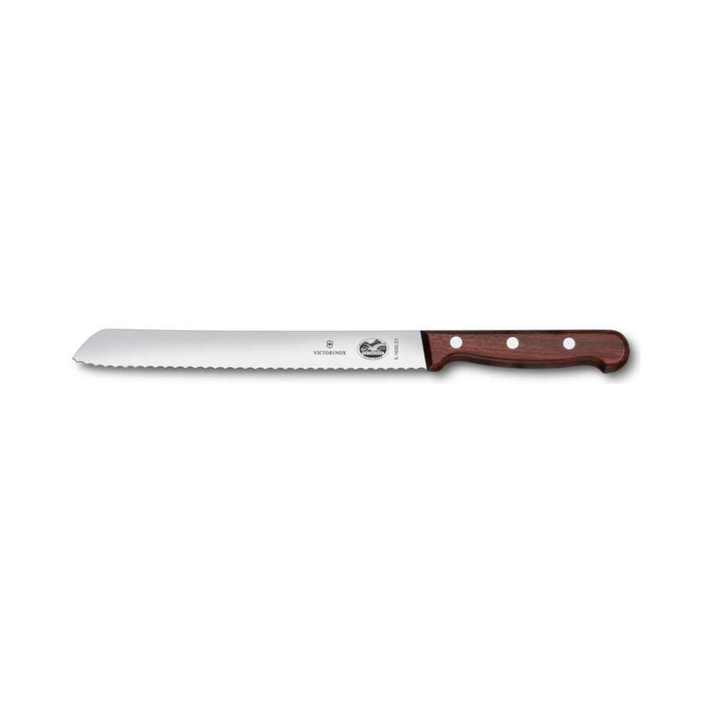 Wood, bread knife, 21cm, wavy, modified maple