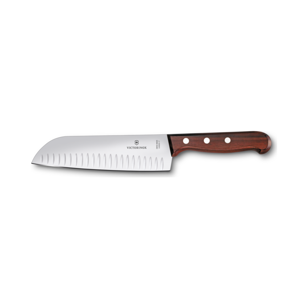 [VIC-6.8520.17] Wood, santoku knife, 17cm, straight, fluted, modified maple