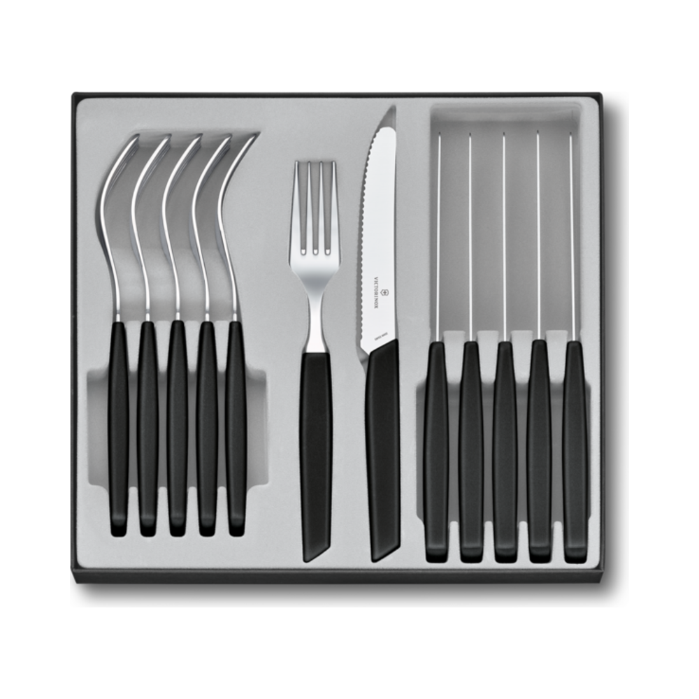 Modern, table set (tomato knife), 12pcs, 11cm, wavy, black