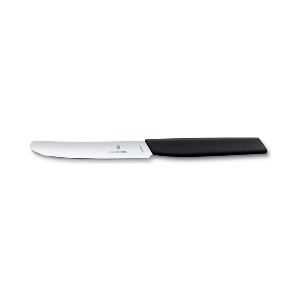 Swiss Modern, table knife, 11cm, straight, black