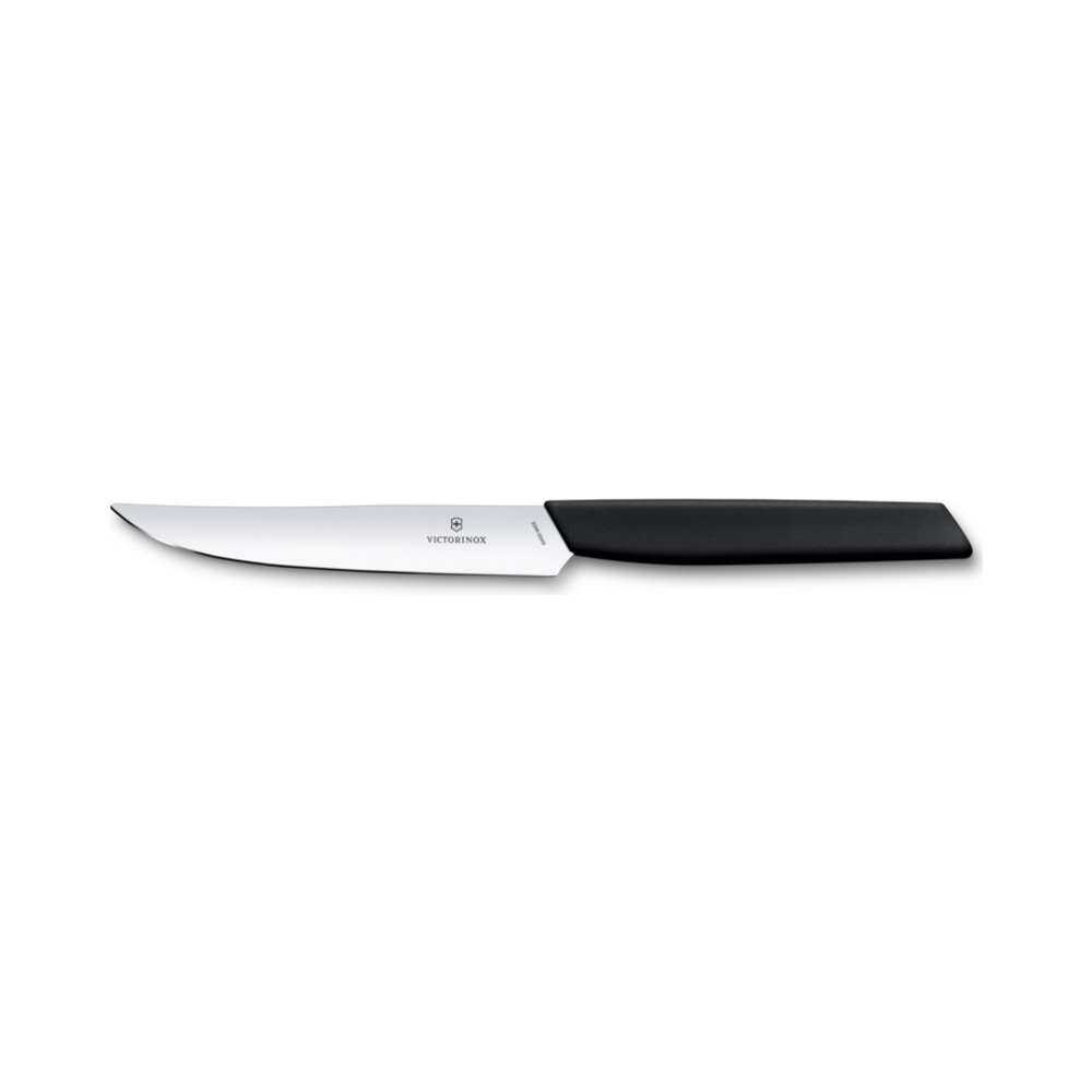 Swiss Modern, steak knife, 12cm, straight, black