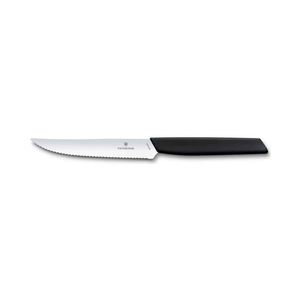 Swiss Modern, Steak und Pizzamesser, 12cm, wavy, black