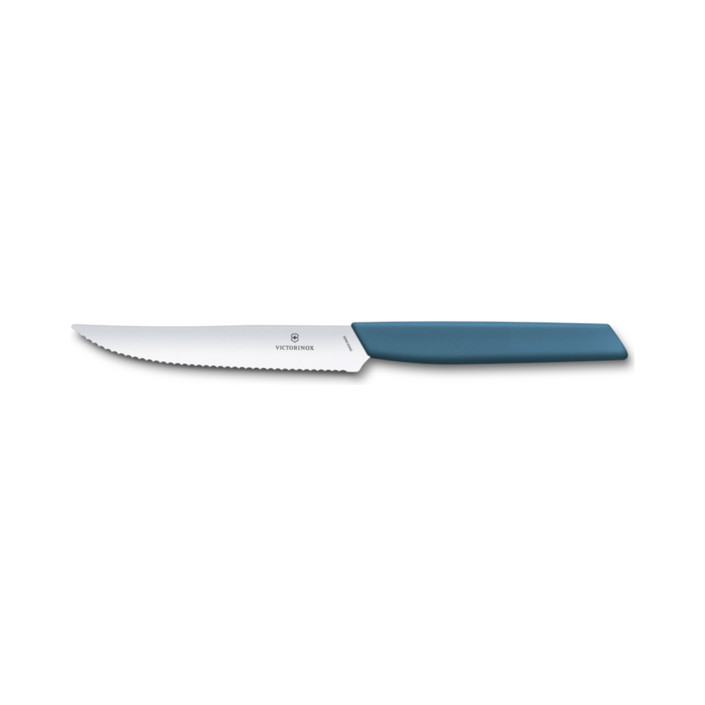 Swiss Modern, Steak und Pizzamesser, 12cm, wavy, cornflower