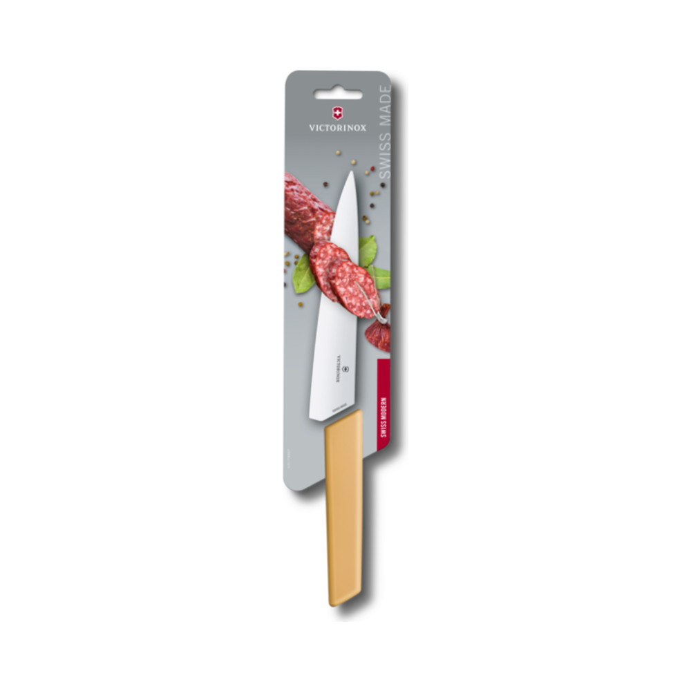 Swiss Modern, chef's knife, 19 cm, straight, honey, blister