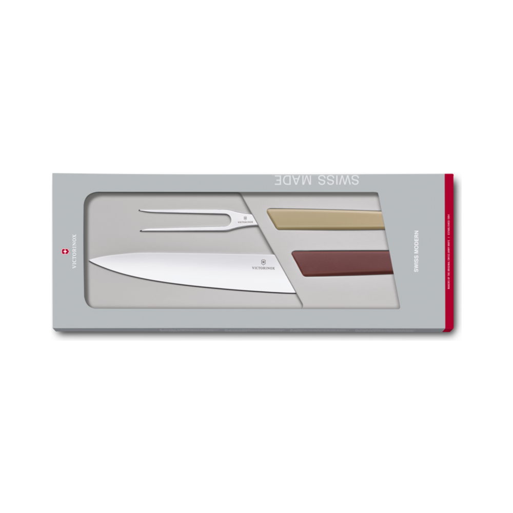 [VIC-6.9096.21G] Carving set, Swiss Modern, 2pcs, multicoloured in gift box