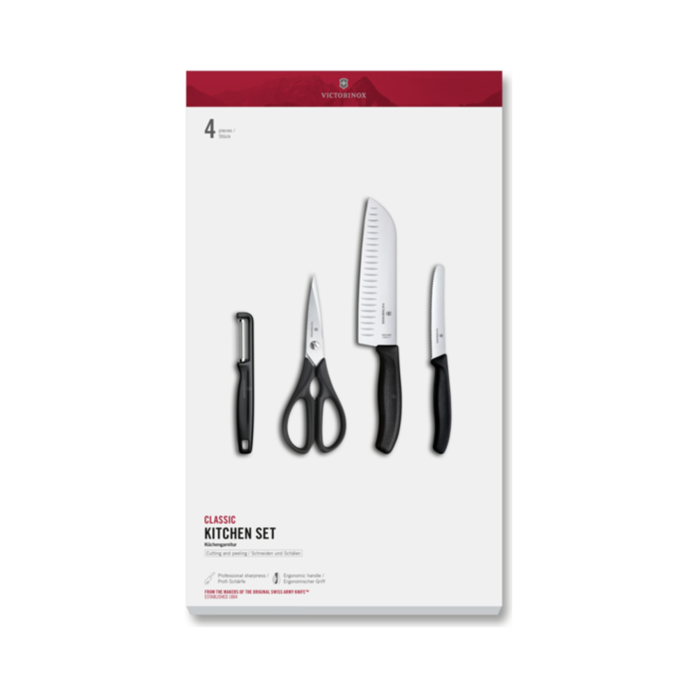 [VIC-6.7133.41G] Classic, kitchen set, 4pcs, black, gift box