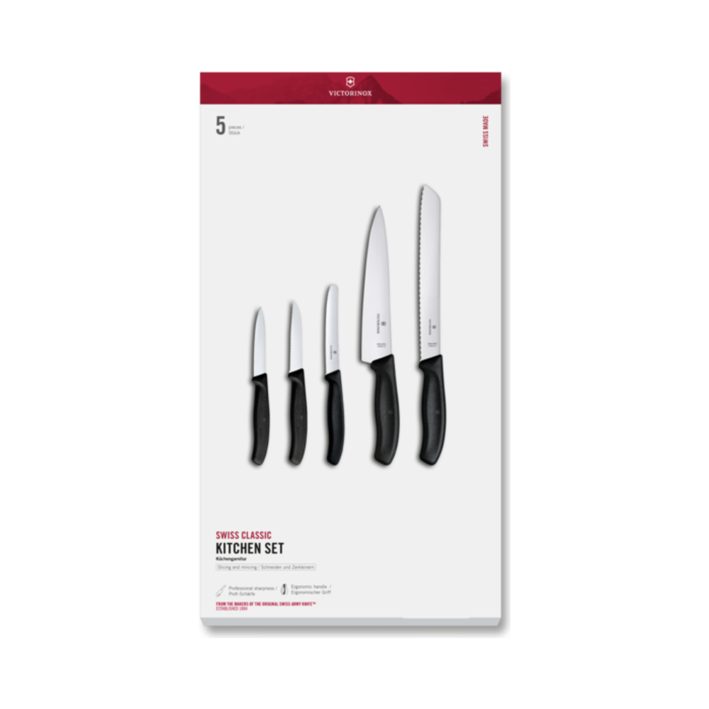 Swiss Classic, kitchen set, 5pcs, black, gift box