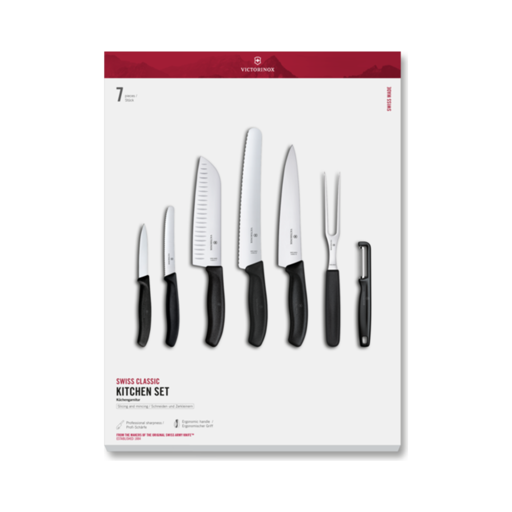 Swiss Classic, kitchen set, 7pcs, black, gift box