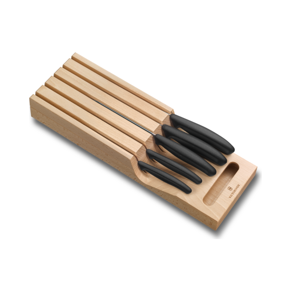 Swiss Classic, in-drawer knife holder, beechwood, 5pcs