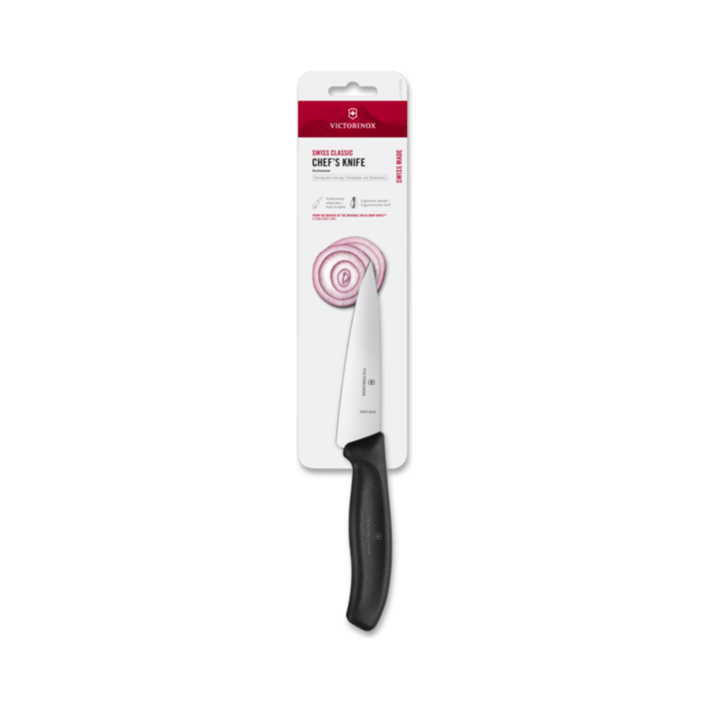 [VIC-6.8003.12B] Chef's Knife, Swiss Classic, 12cm, Straight, Black, Blister