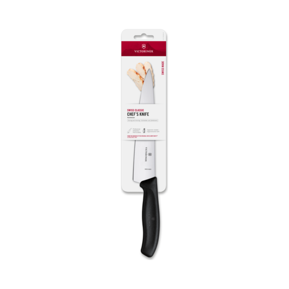 Chef's Knife, Swiss Classic, Normal, 19cm, Black, Blister