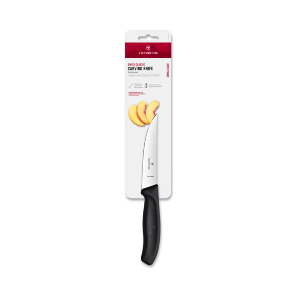 Swiss Classic, carving knife, 12cm, straight, black, blister