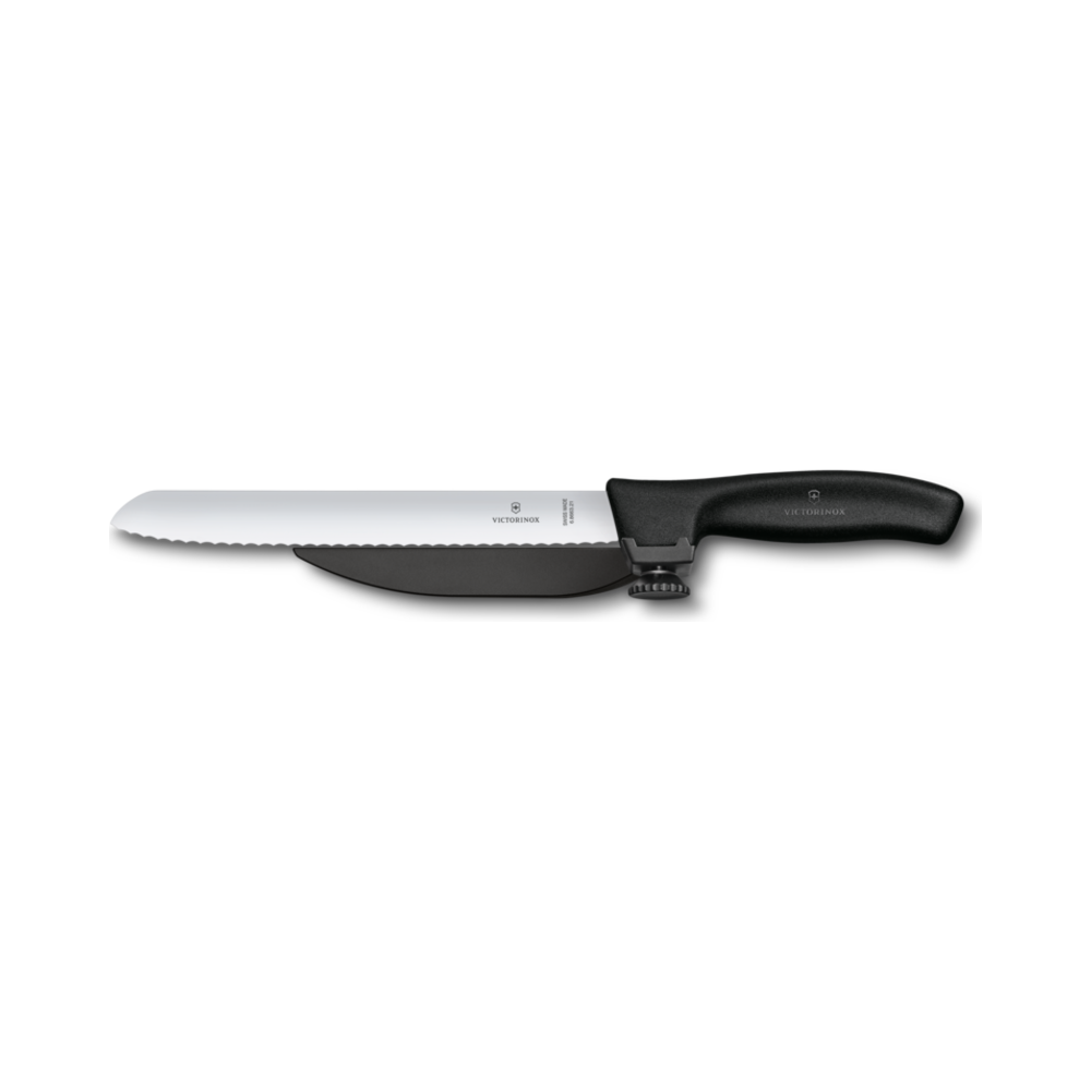 Swiss Classic, DUX-knife, 21cm, wavy, black