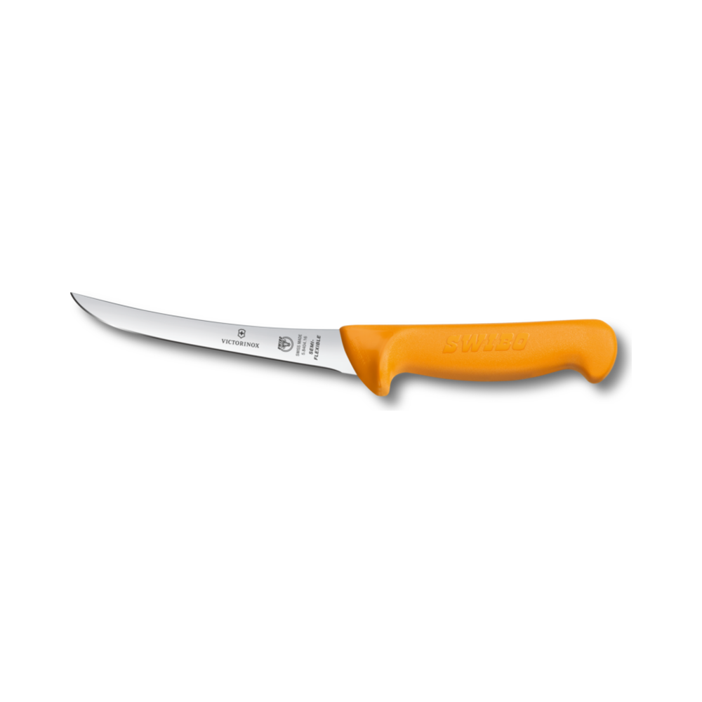 Swibo, boning knife, 13cm, straight, semi-flex, orange, sb-sheath
