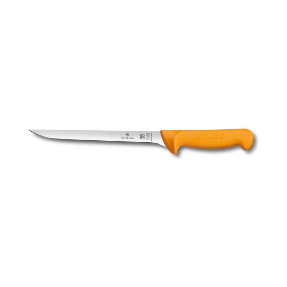 Swibo, fish filleting knife, 20cm, straight, flexible, orange, sb