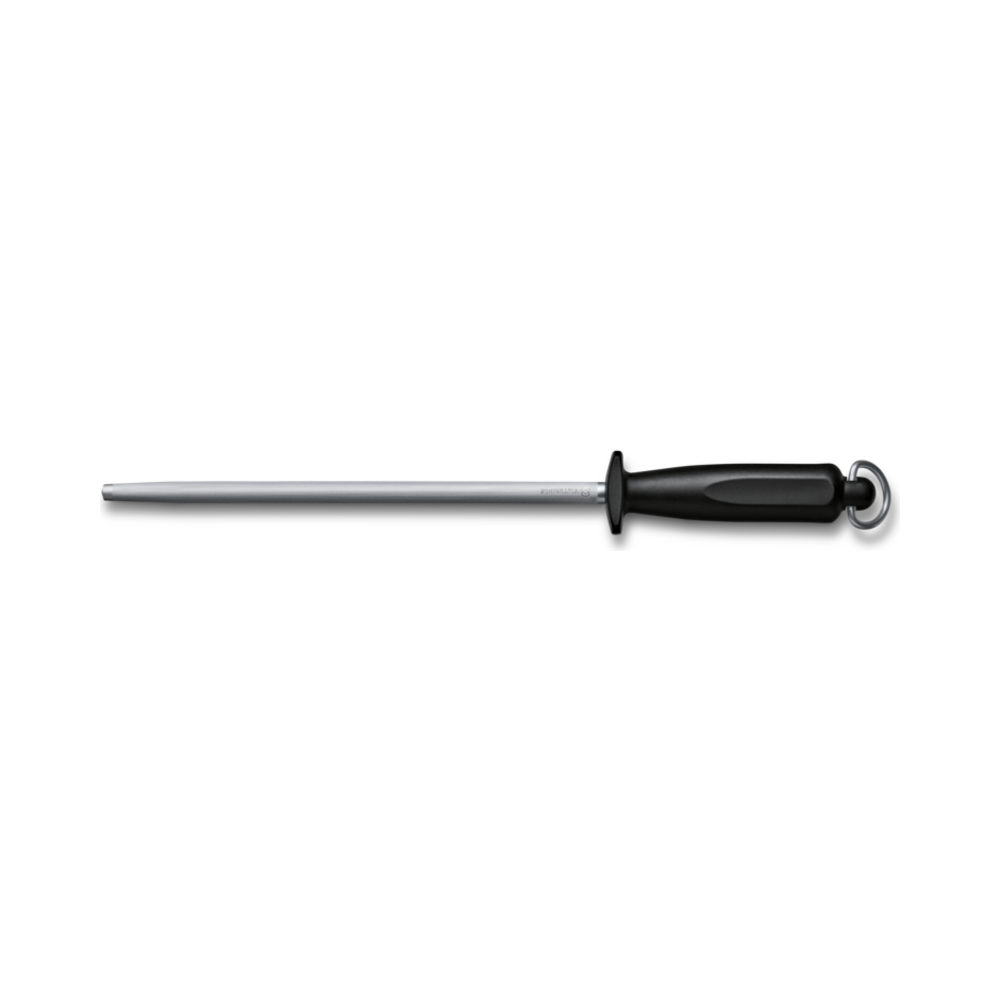[VIC-7.8303] Classic, honing steel, 25cm, medium fine, round, black