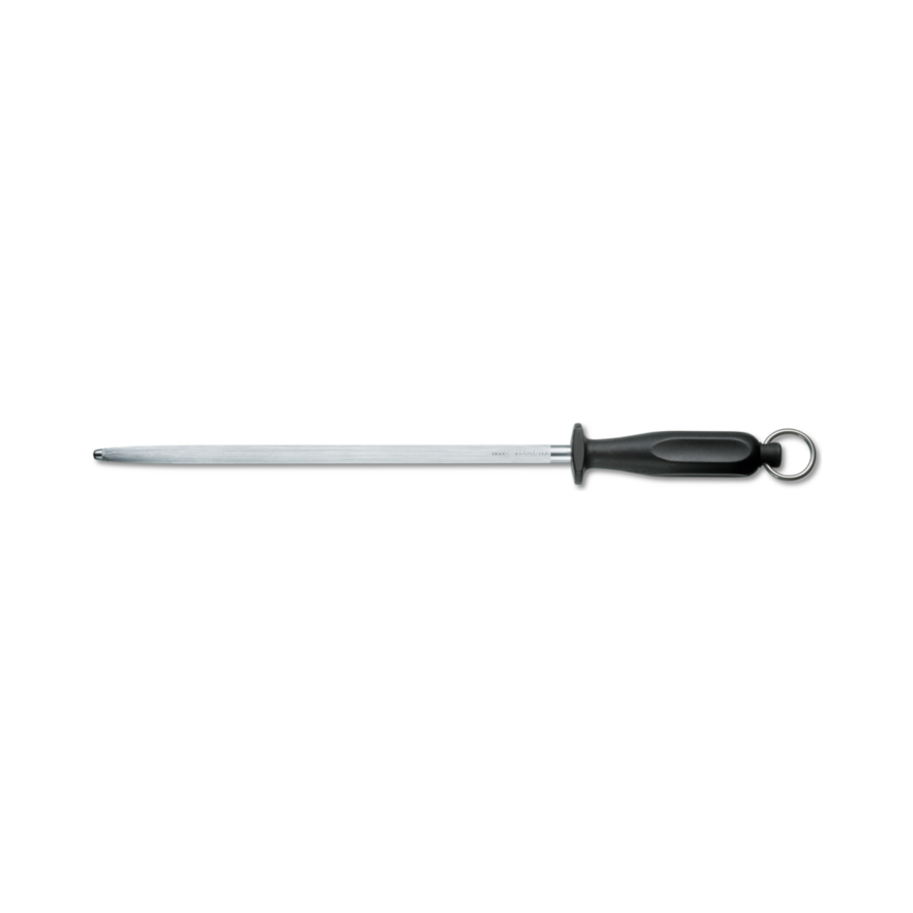 [VIC-7.8513] Butcher sharpening steel, 30cm, fine cut, round, black