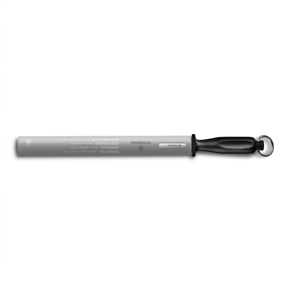 [VIC-7.8523] Butcher Sharpening Steel, 30cm, Fine-cut, Oval, Black