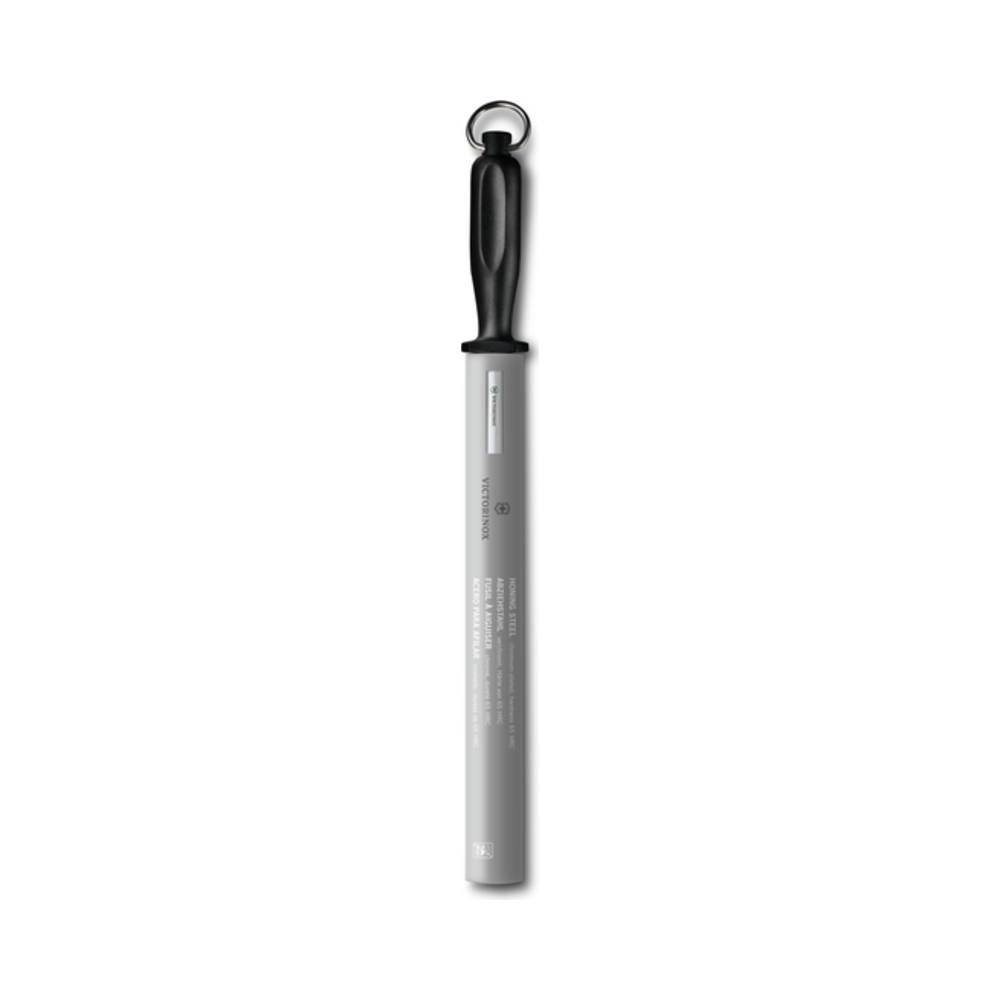 [VIC-7.8523] Butcher sharpening steel, 30cm, fine cut, oval, black