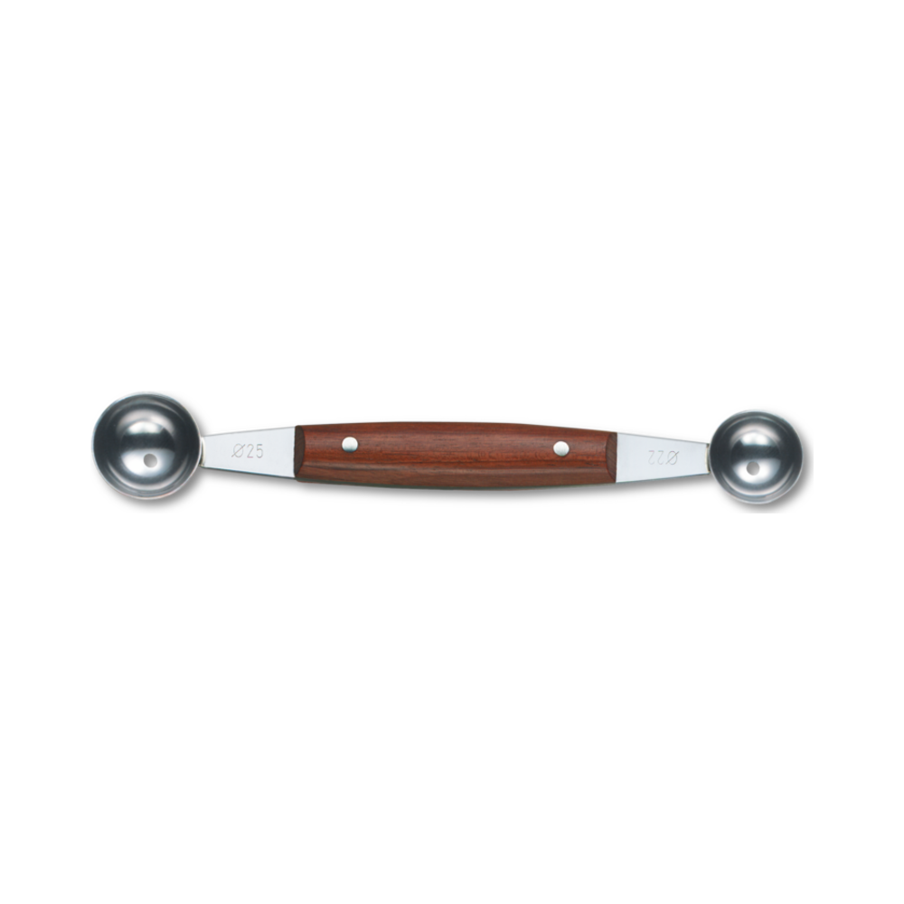 Potato baller, double, plumwood