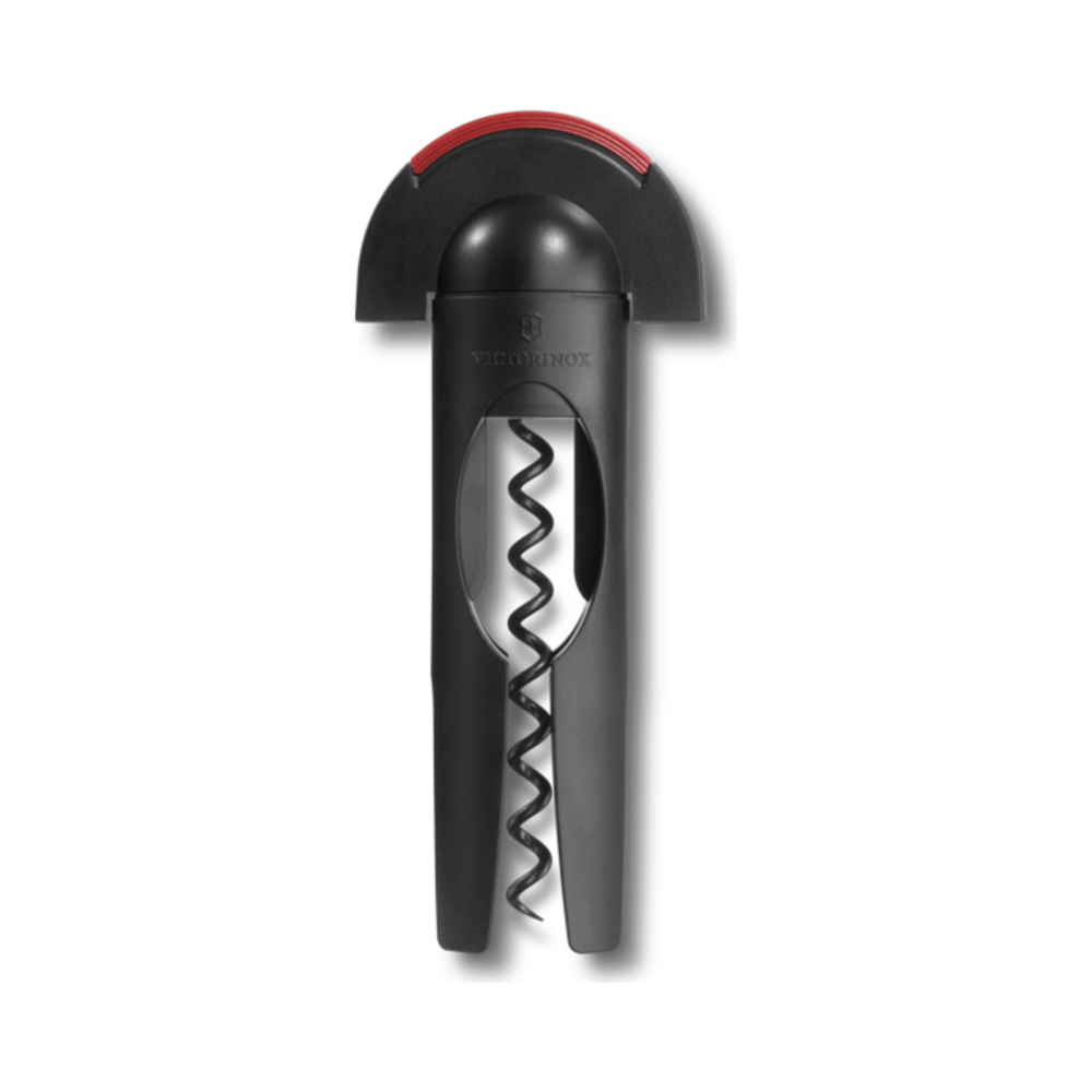 [VIC-7.6924] Corkscrew with cap cutter, black/red
