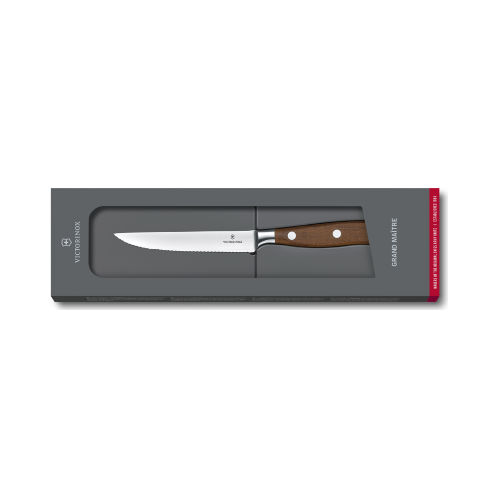 [VIC-7.7200.12WG] Grand Maître, steak knife, 12cm, wavy, wood, gift box