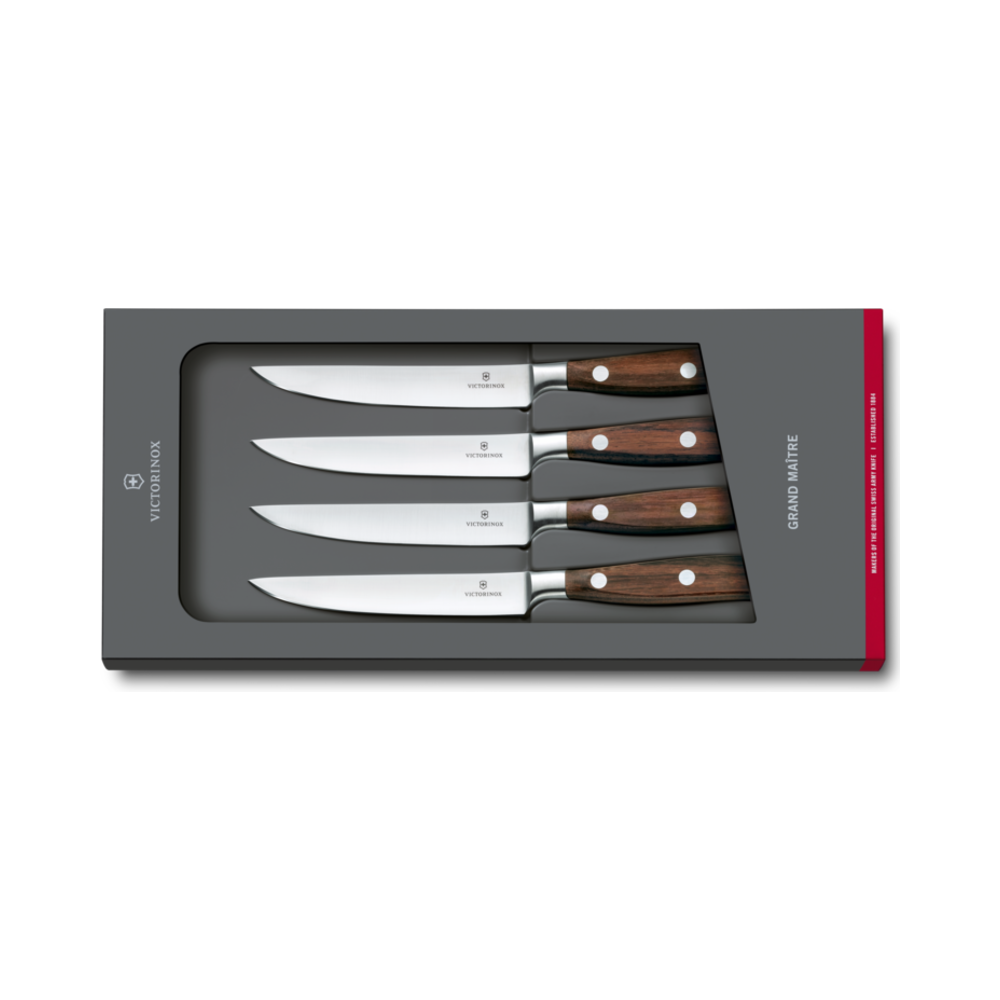 Grand Maître, steak knife set, 4pcs, 12cm, straight,wood,gift box