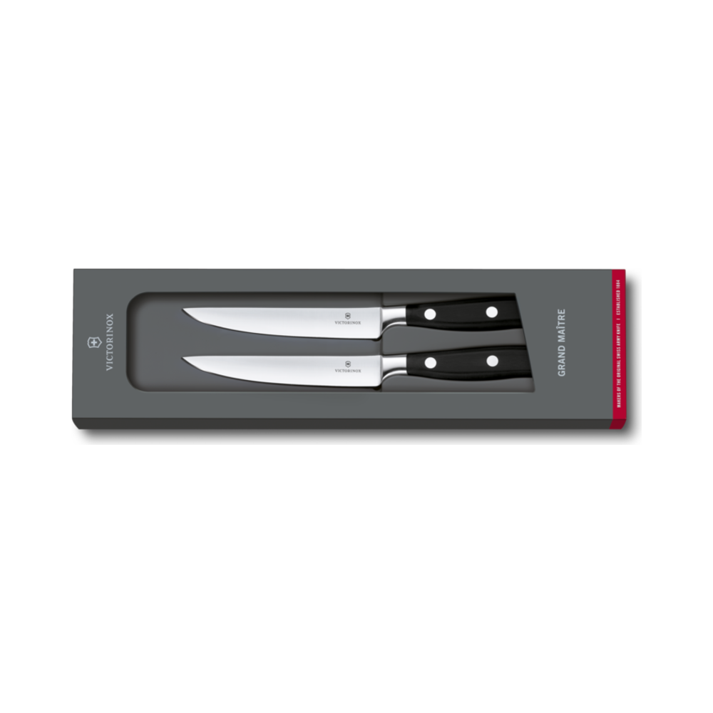 [VIC-7.7242.2] Grand Maître, steak knife set, 2pcs, 12cm, straight, pom,gift box