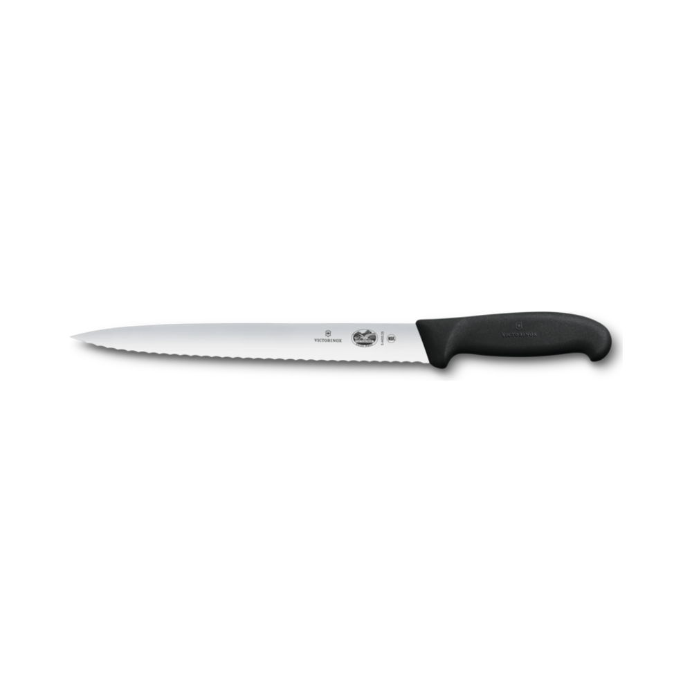 Fibrox, slicing knife, 25cm, wavy, black