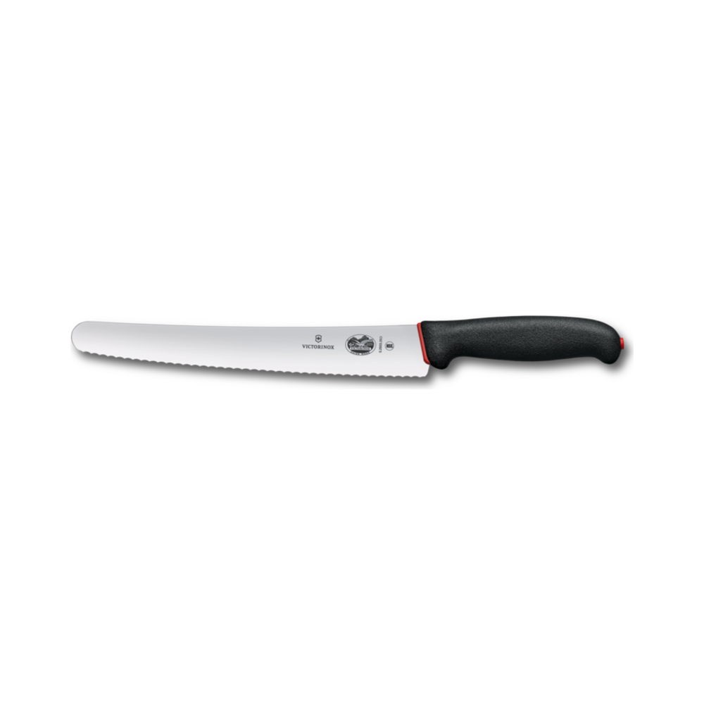[VIC-5.2933.26D] Dual Grip, pastry knife, 26cm, wavy, black/red