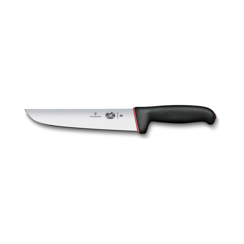 [VIC-5.5203.20D] Dual Grip, slaughter knife, 20cm, straight, black/red
