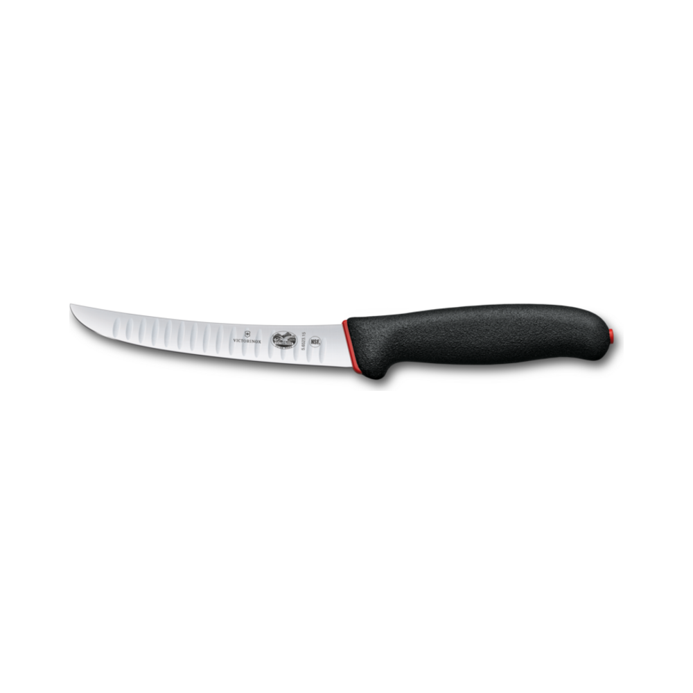 Dual Grip, boning knife, 15cm, fluted, black/red