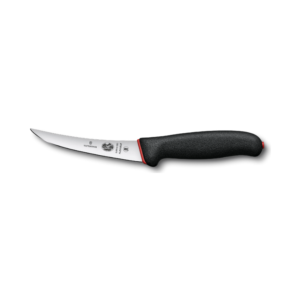Dual Grip, boning knife, 12cm, straight,narrow,flexible,black/red