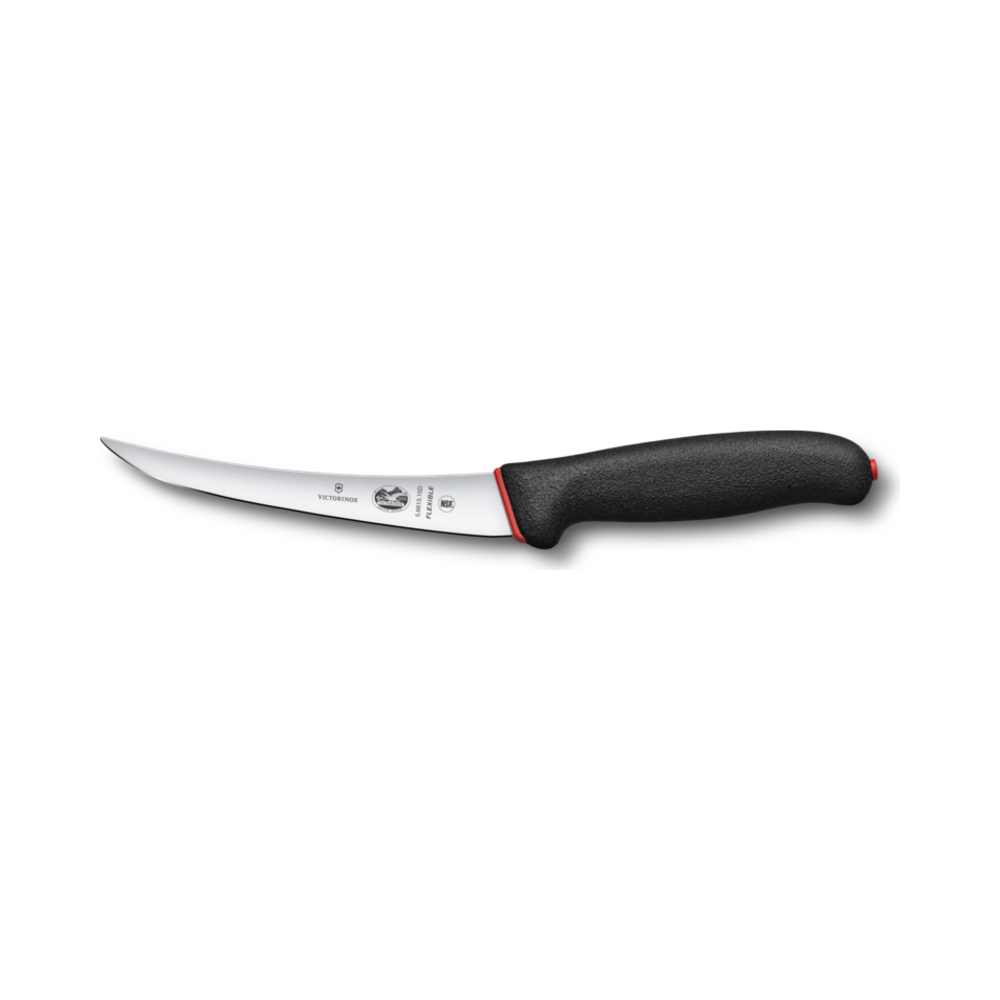 [VIC-5.6613.15D] Dual Grip, boning knife,15cm, straight, narrow,flexible,black/red
