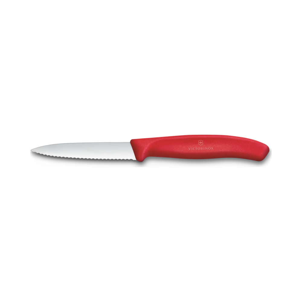[VIC-6.7631C1] Paring Knife 6.7631.C1 Red 8Cm Wavy P