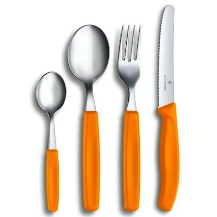 Knife set, 24Pc, Round, Orange