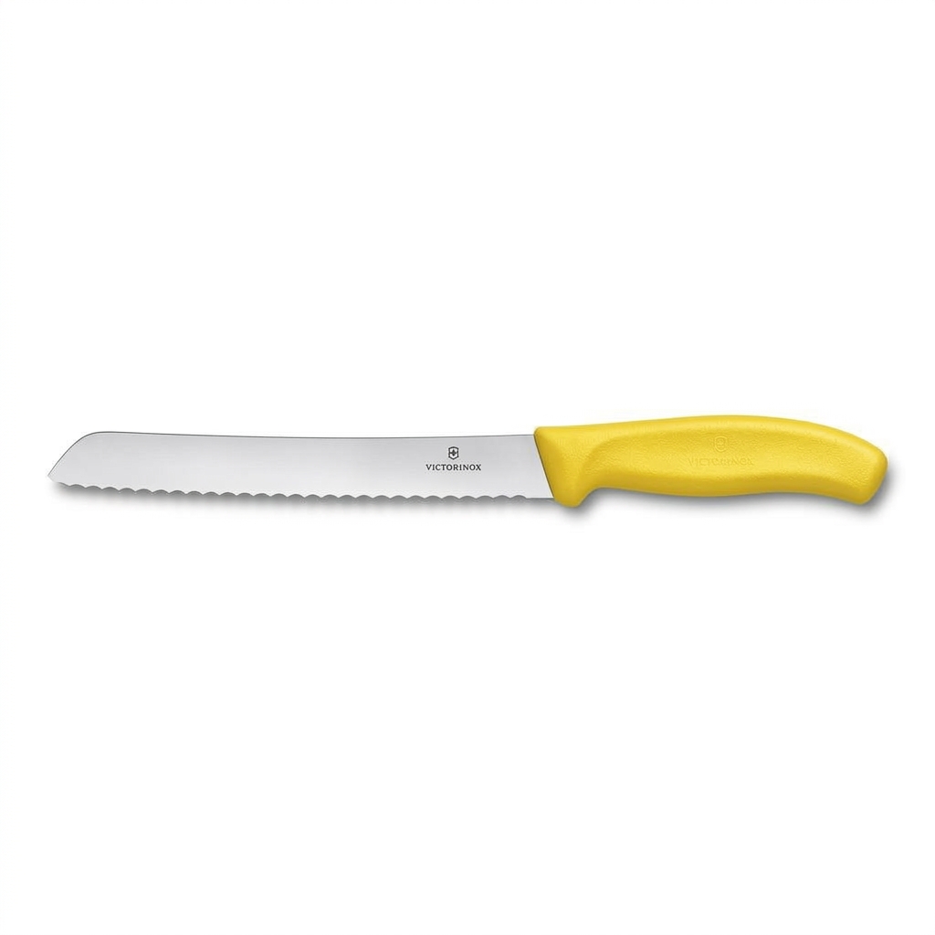 Swiss Classic Bread Knife, 21cm, Yellow, Blister