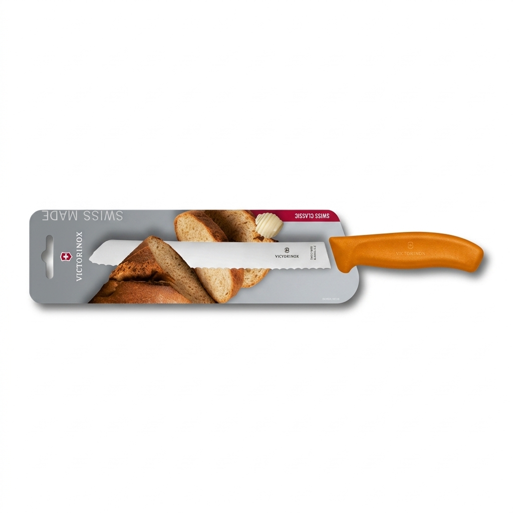 Knife Bread 21cm Orange - Blister