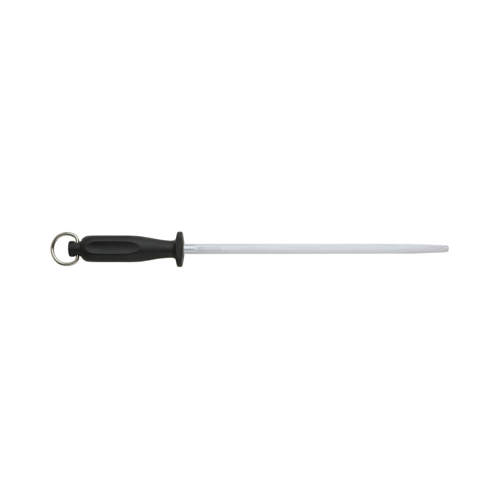 [FLU-5510-300-136-SGCRV] Sharpening Steel Round ⌀9.6mm Standard Cut, 30cm (Black)