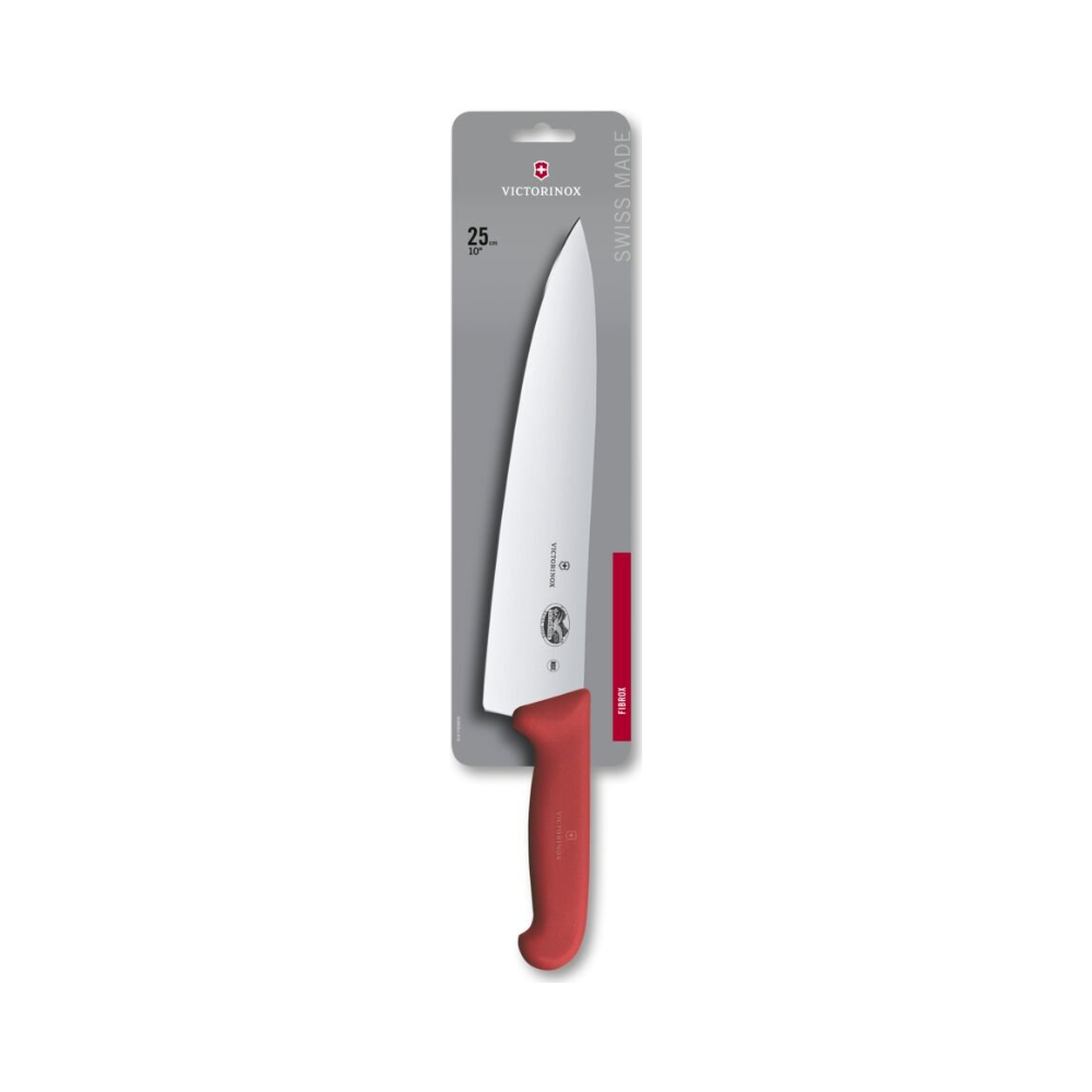 Fibrox, chef's knife, 25cm, straight, red, blister