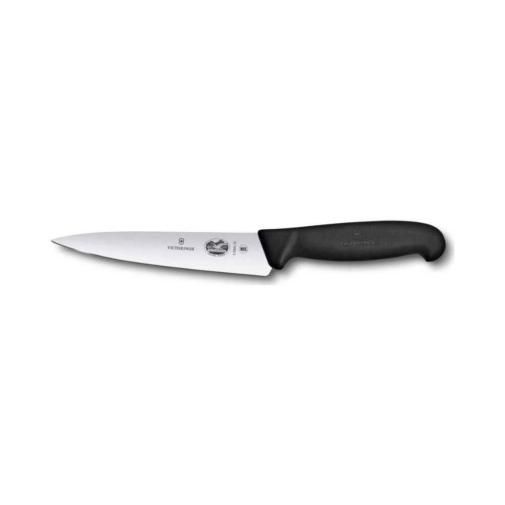 Fibrox, chef's knife, 15cm, straight, black, KK blister