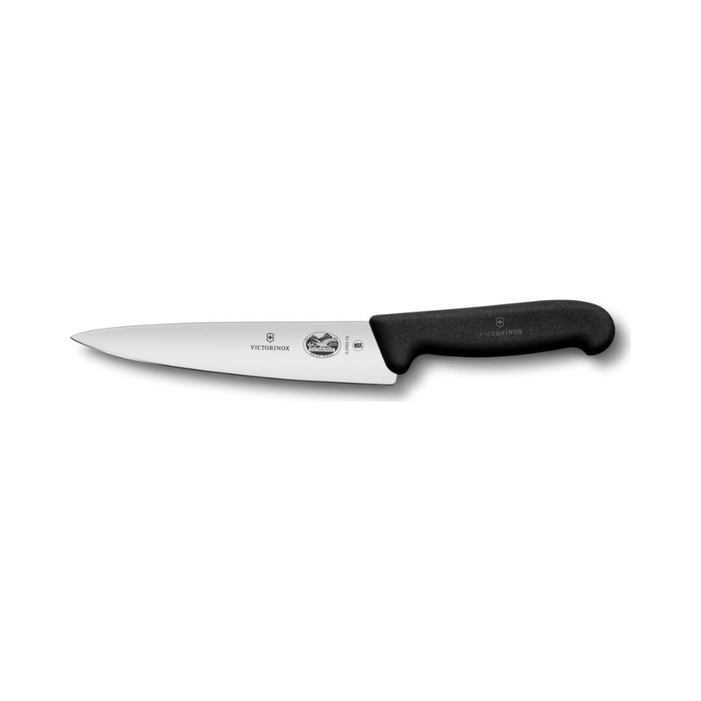 Fibrox, chef's knife, 19cm, straight, black