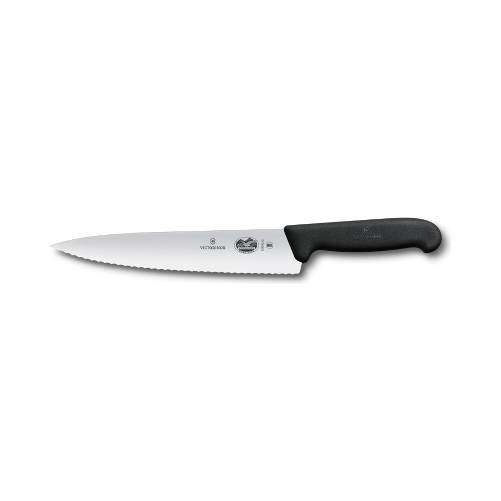 [VIC-5.2033.22B] Chef's knife, Fibrox, 22cm, Wavy, Black, Blister